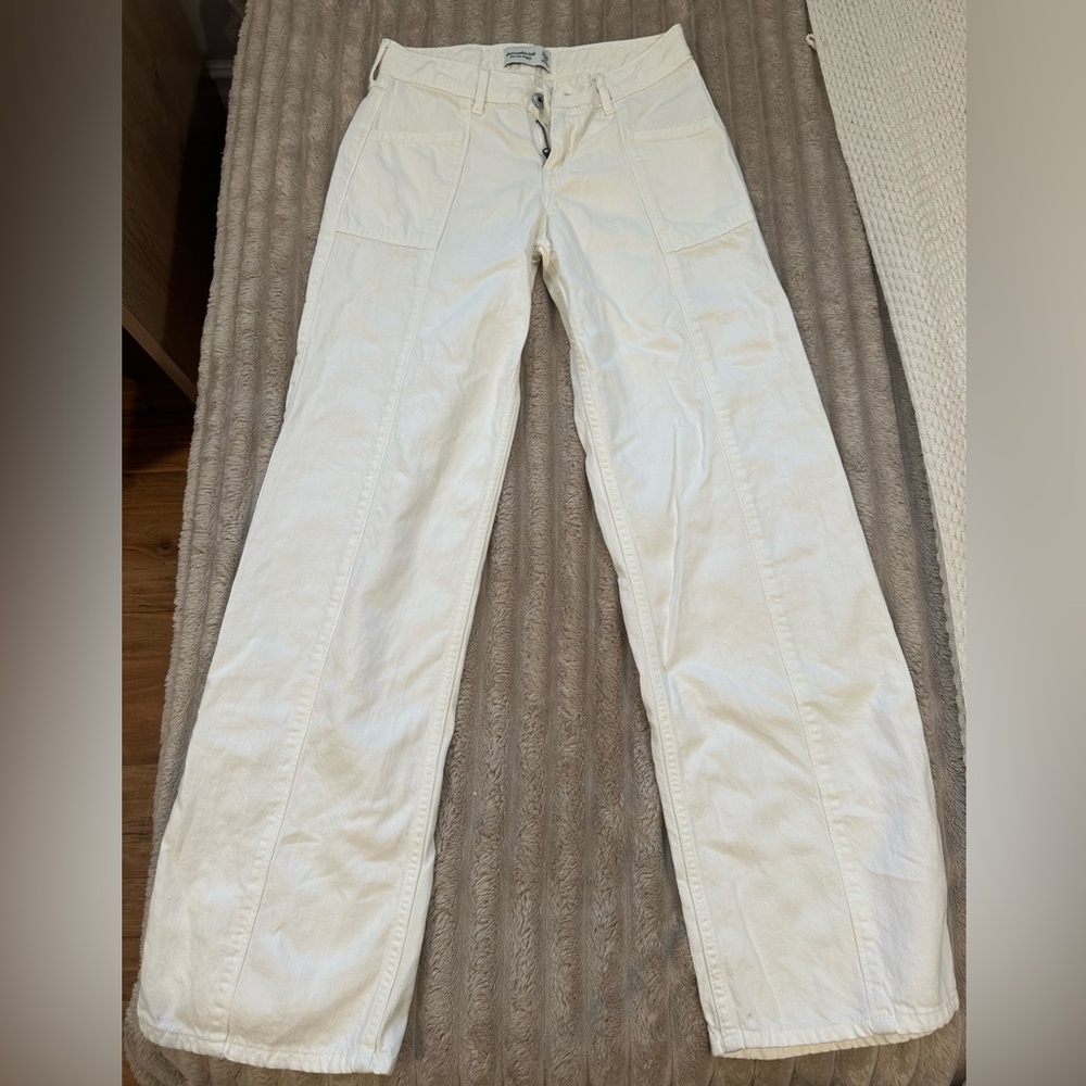 Abercrombie Kids Cream Cargo Pants